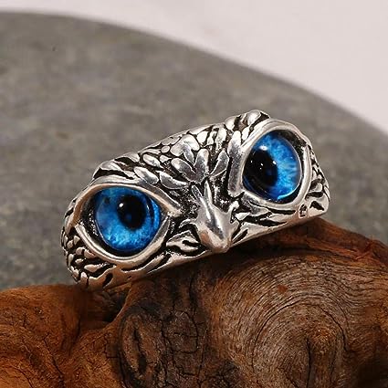 Anillo Búho de Ojos Azules