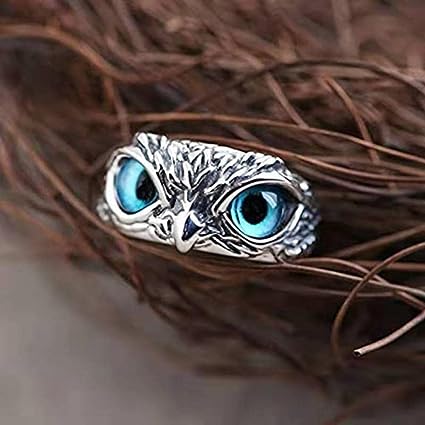 Anillo Búho de Ojos Azules