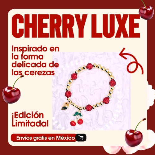 CHERRY LUXE Pulsera de Cerezas