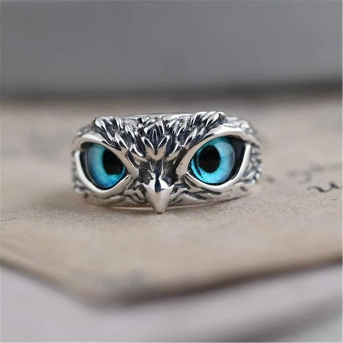 Anillo Búho de Ojos Azules