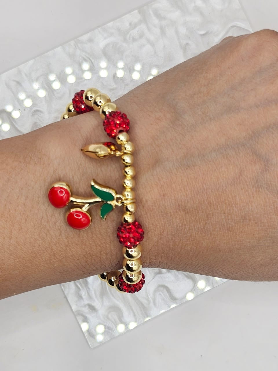 CHERRY LUXE Pulsera de Cerezas