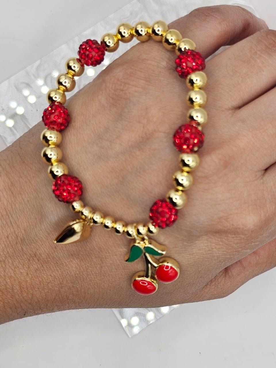 CHERRY LUXE Pulsera de Cerezas