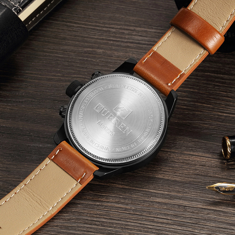Reloj Curren 8225 Café Cuero Vintage