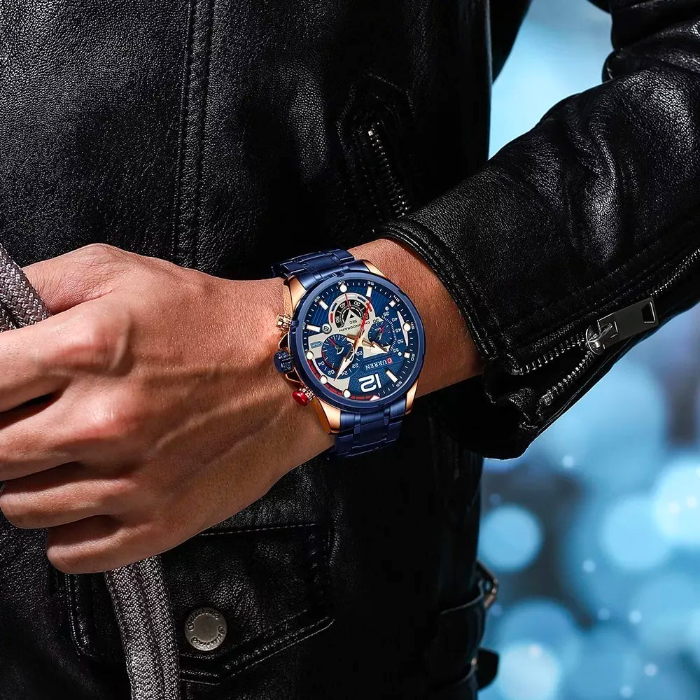 Reloj Curren 8395 Azul Cronó-Acero Inox