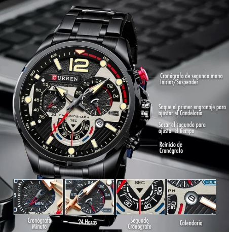 Reloj Curren 8395 Negro - Acero Inox