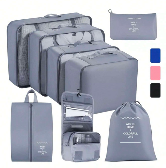 TravelMaster 8-in-1: Set Organizador de Maletas Impermeable