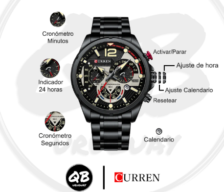 Reloj Curren 8395 Negro - Acero Inox