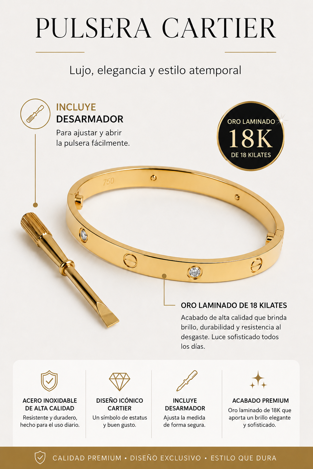 Élite 18K Brazalete Cartier