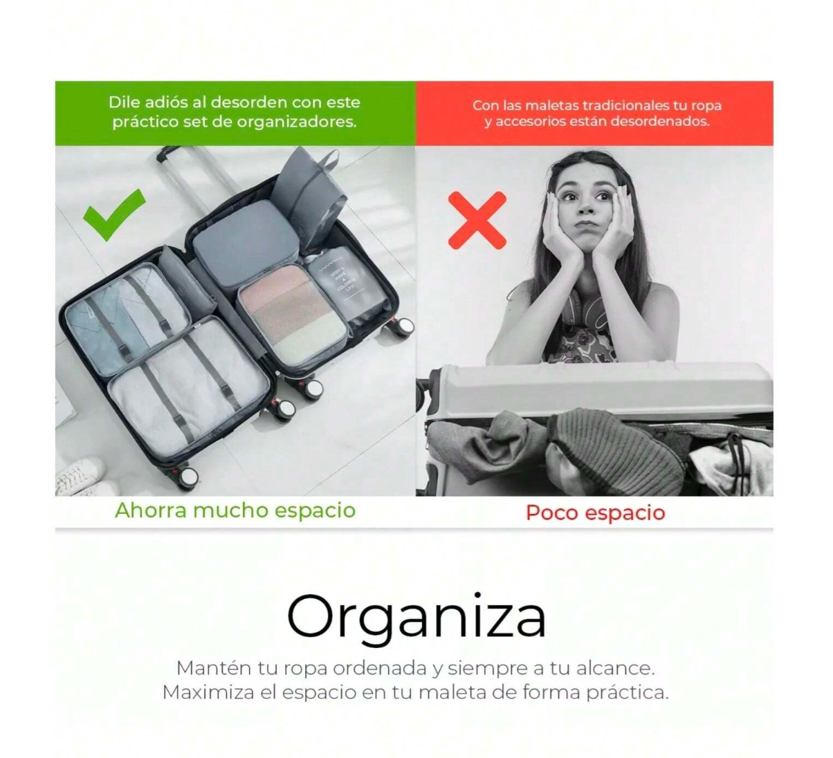 TravelMaster 8-in-1: Set Organizador de Maletas Impermeable