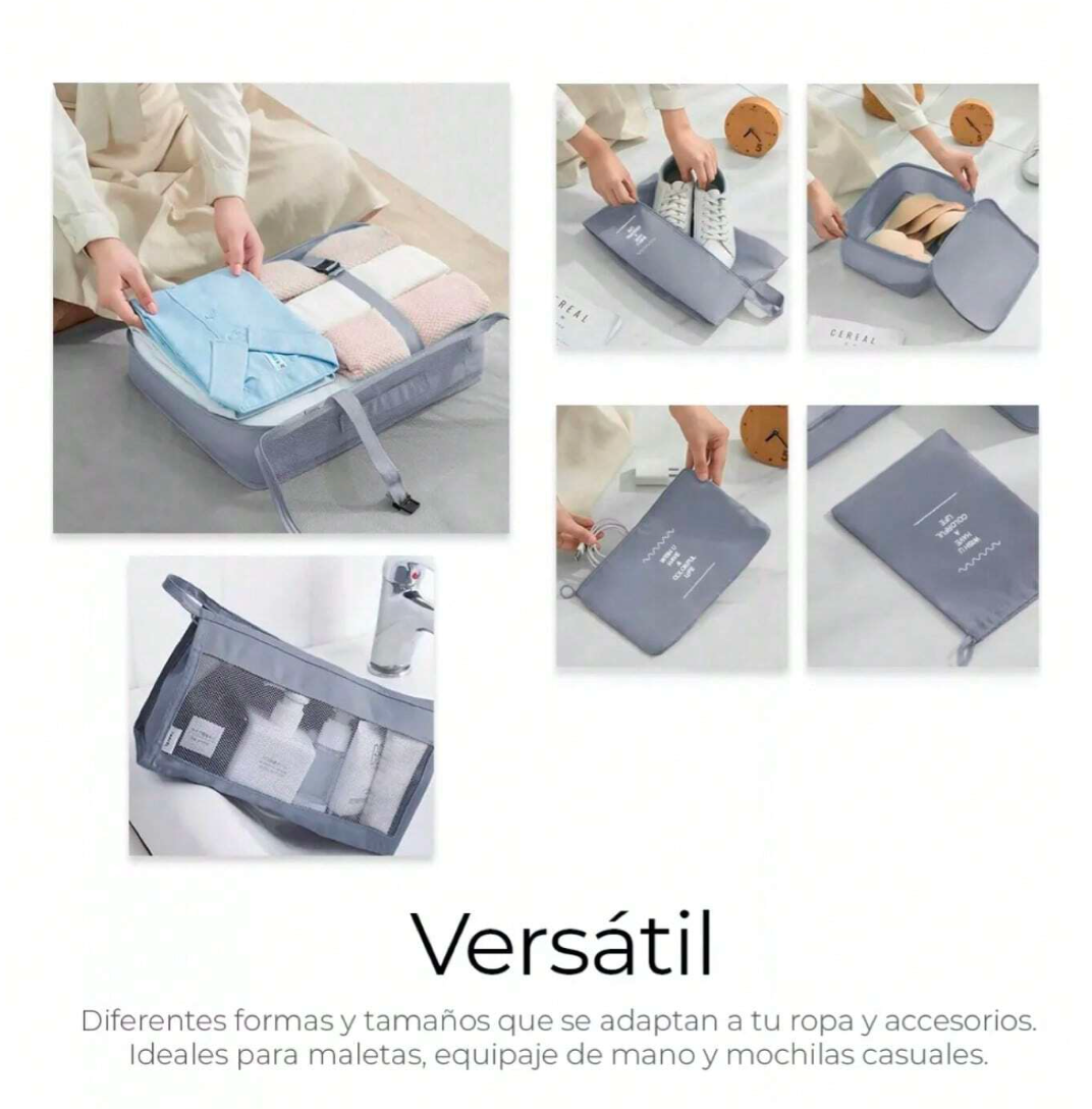 TravelMaster 8-in-1: Set Organizador de Maletas Impermeable