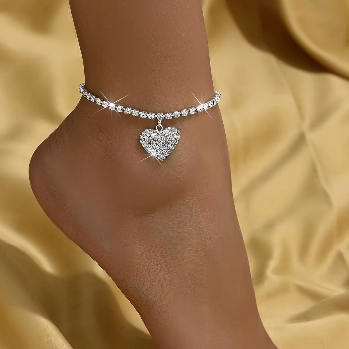 Crystal Heart Anklet
