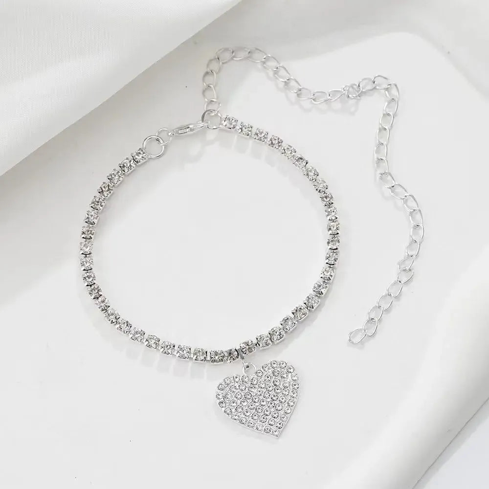Crystal Heart Anklet